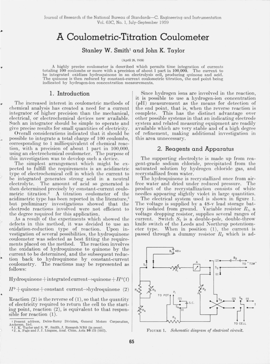 A Coulometric-Titration Coulometer Stanley W