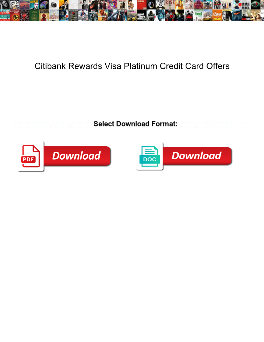 Citibank Rewards Visa Platinum Credit Card Offers