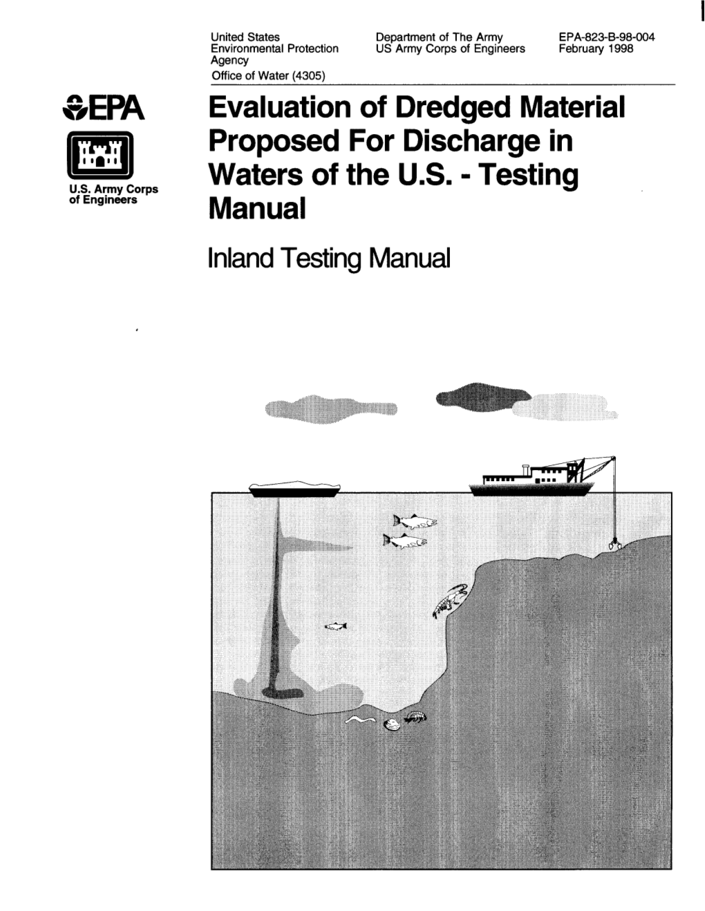 Evaluation of Dredged Material Proposed for Discharge in Waters of the U.S