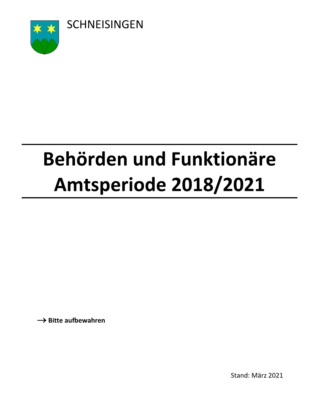 Behörden Und Funktionäre Amtsperiode 2018/2021