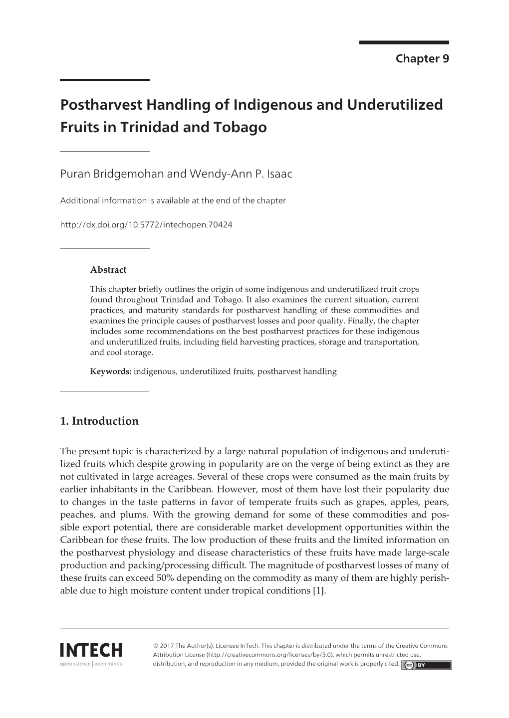 Postharvest Handling of Indigenous and Underutilized Fruits in Trinidad and Tobago 167