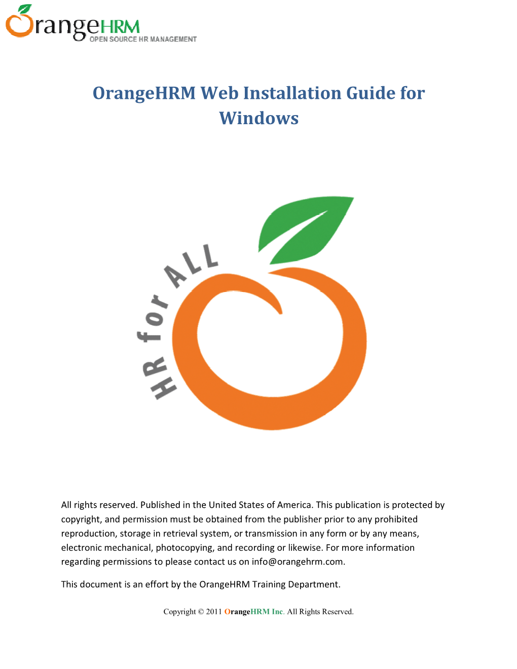 Orangehrm Web Installation Guide for Windows