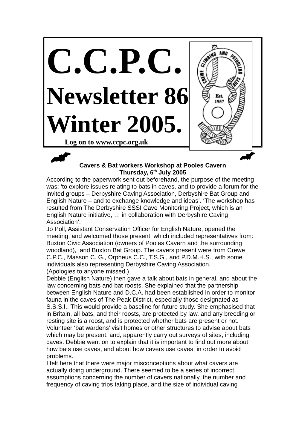 Newsletter 86. Winter 2005. Log on To