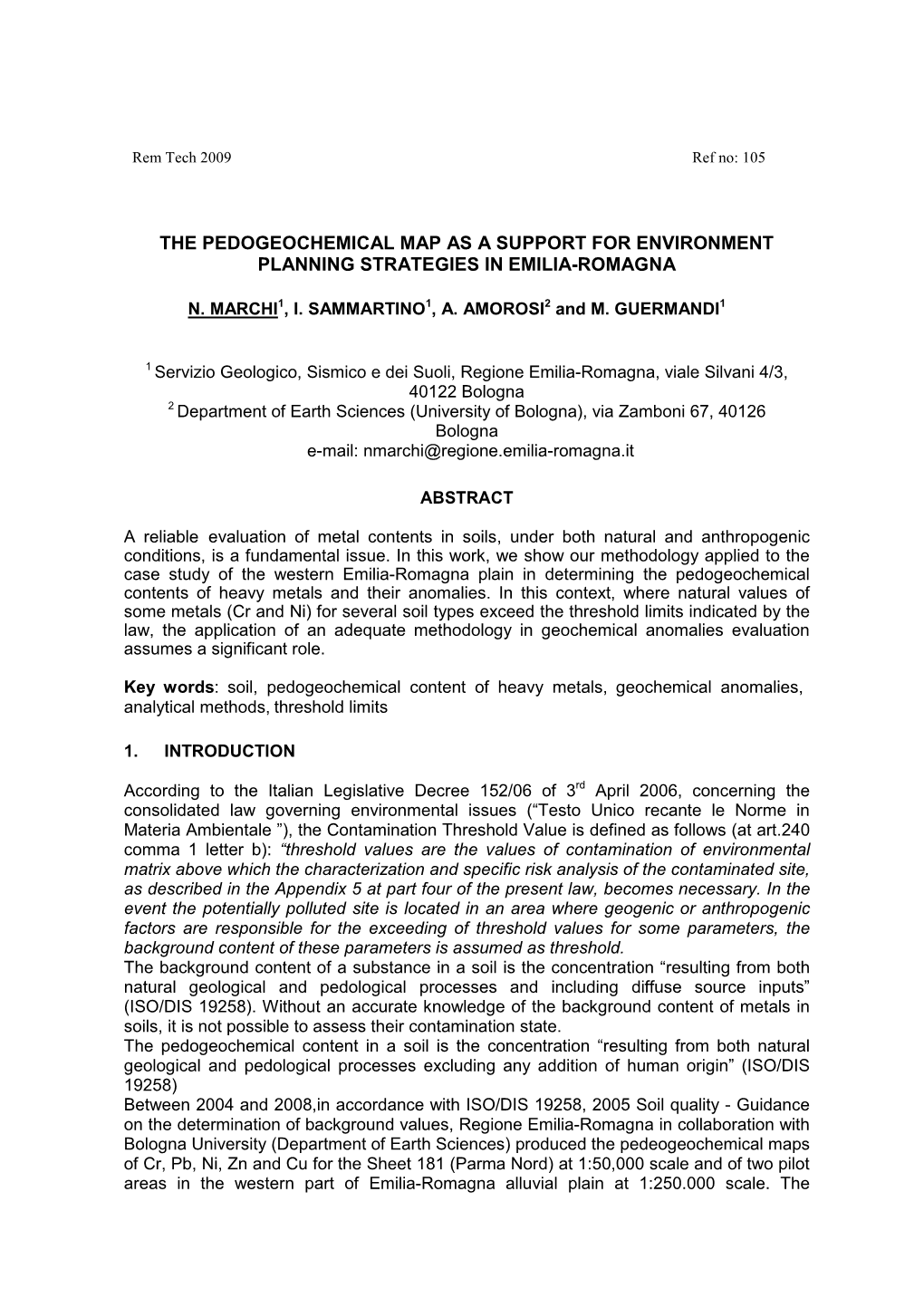 The Pedogeochemical Map As a Support for Environment Planning Strategies in Emilia-Romagna