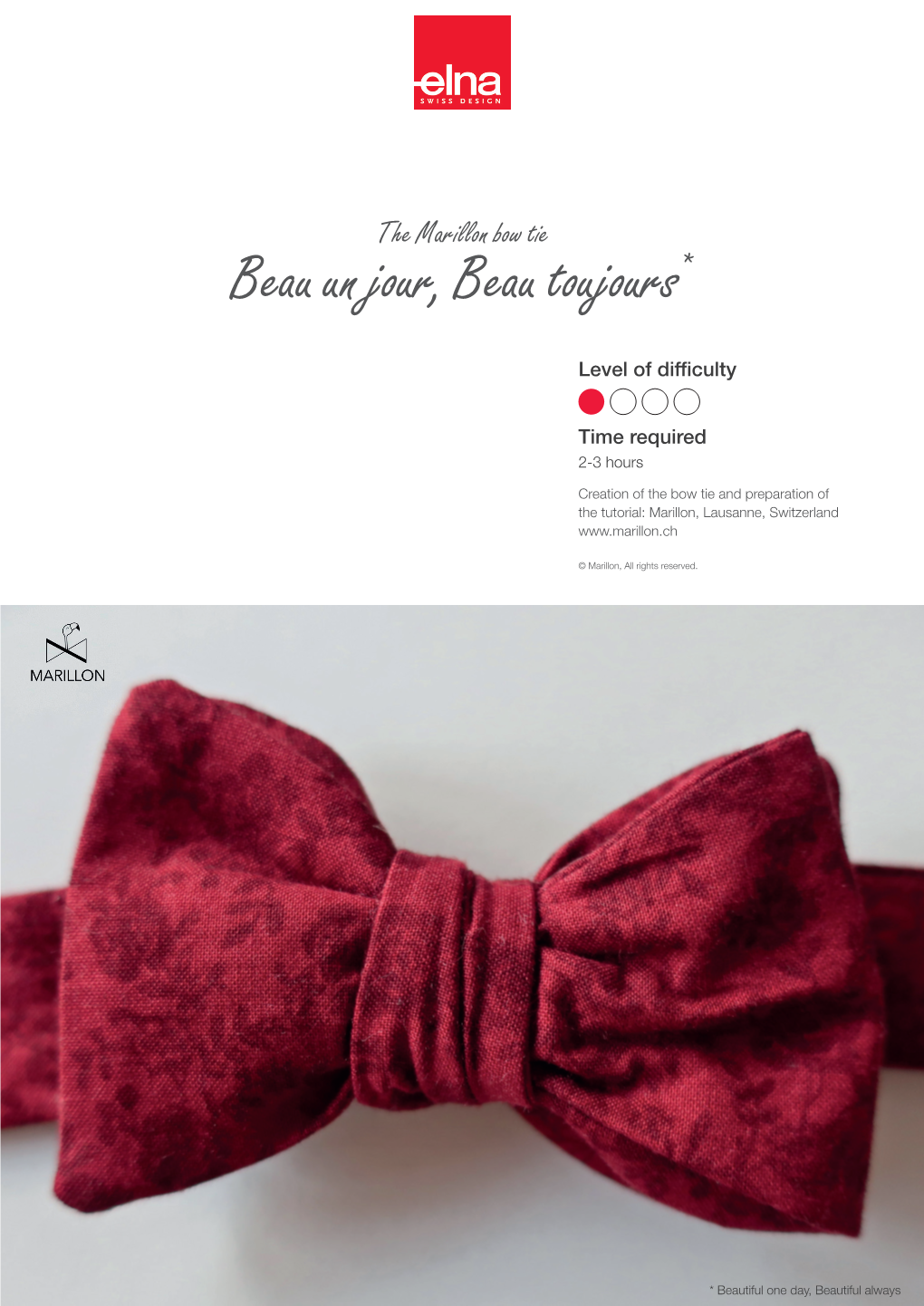 The Marillon Bow Tie Beau Un Jour, Beau Toujours*