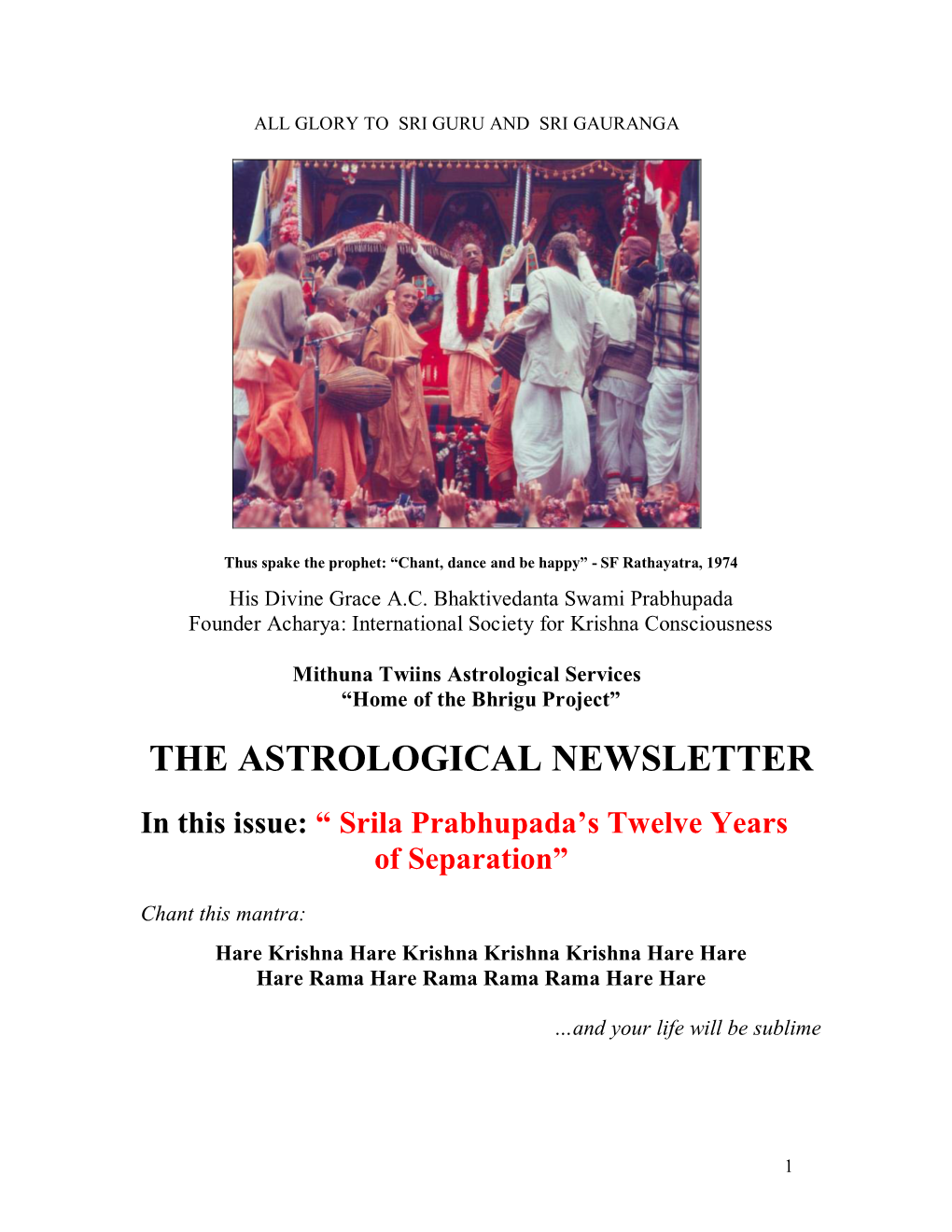 The Astrological Newsletter