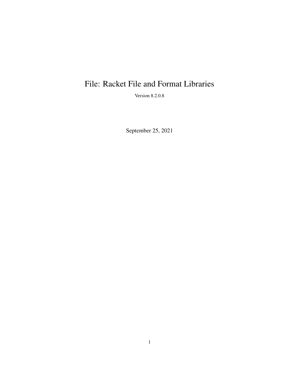 File: Racket File and Format Libraries