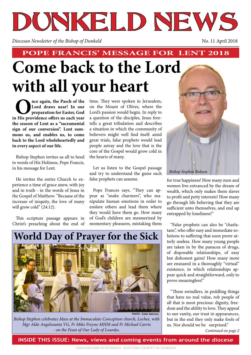 DUNKELD NEWS Diocesan Newsletter of the Bishop of Dunkeld No