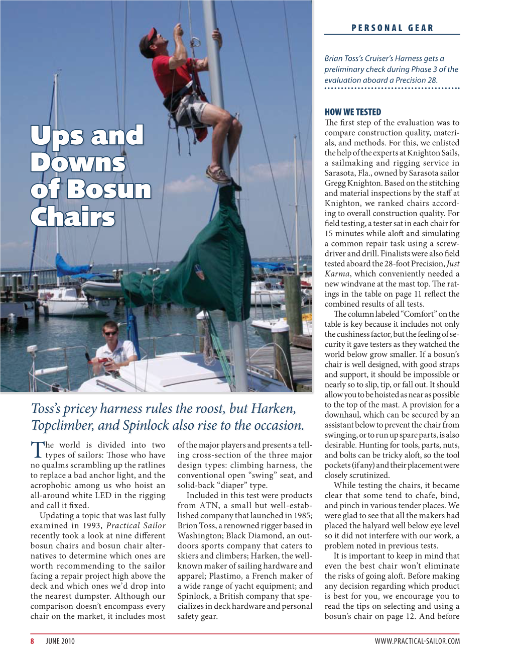 Ups and Downs of Bosun Chairs