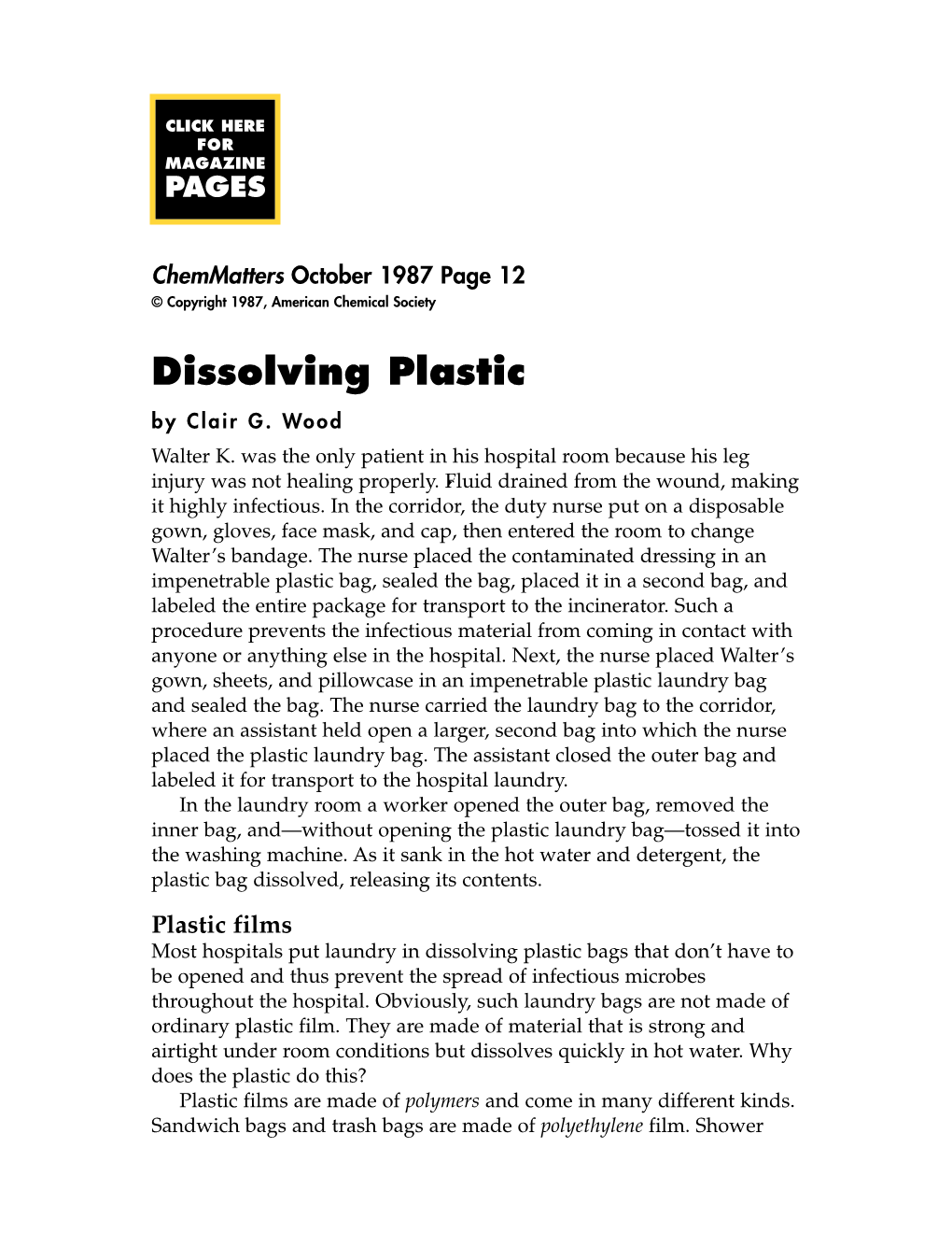 Dissolving Plastic by Clair G