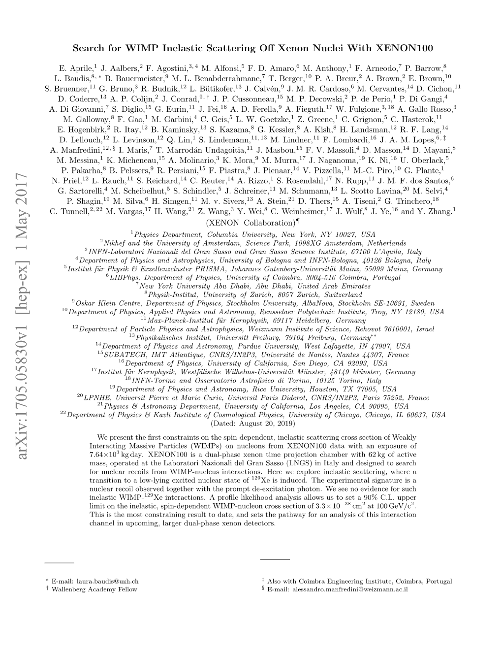 Search for WIMP Inelastic Scattering Off Xenon Nuclei with XENON100