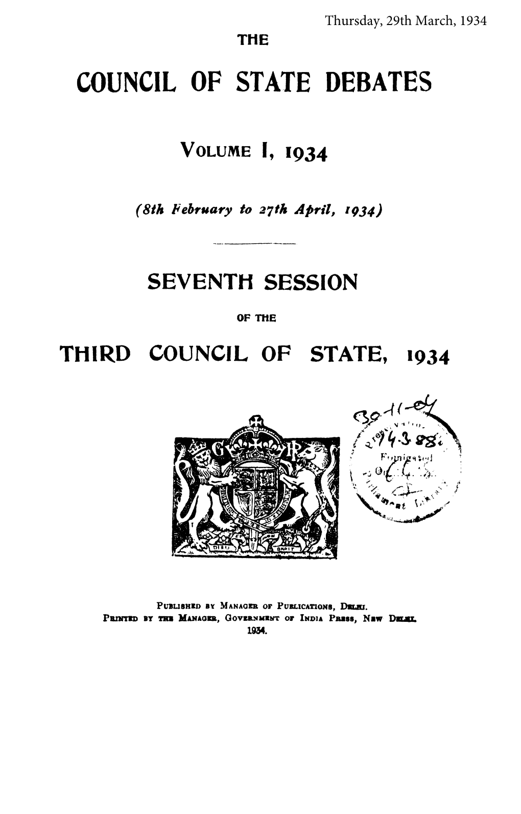 Council of State Debates