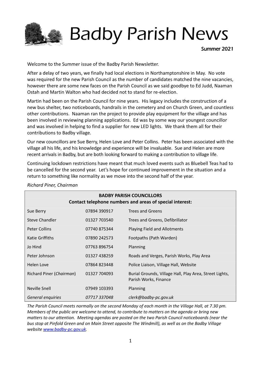 Badby Parish Newsletter