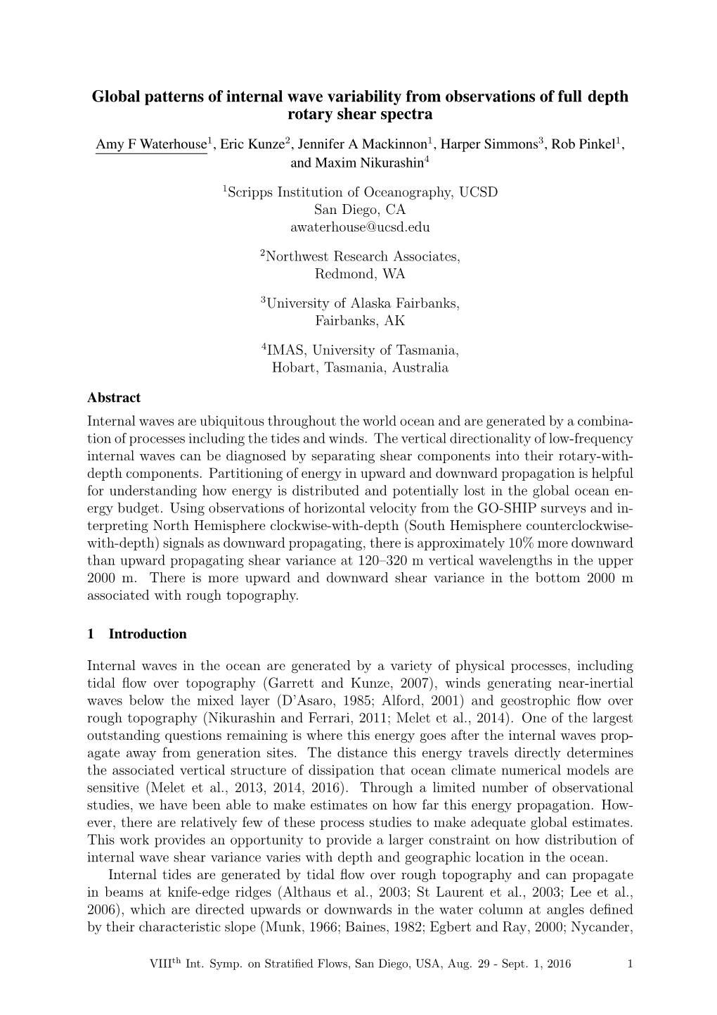 Global Patterns of Internal Wave Variability from Observations of Full•Depth Rotary Shear Spectra