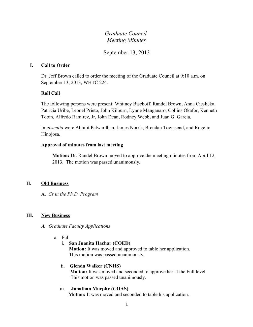 Graduate Council Meeting Minutes s1