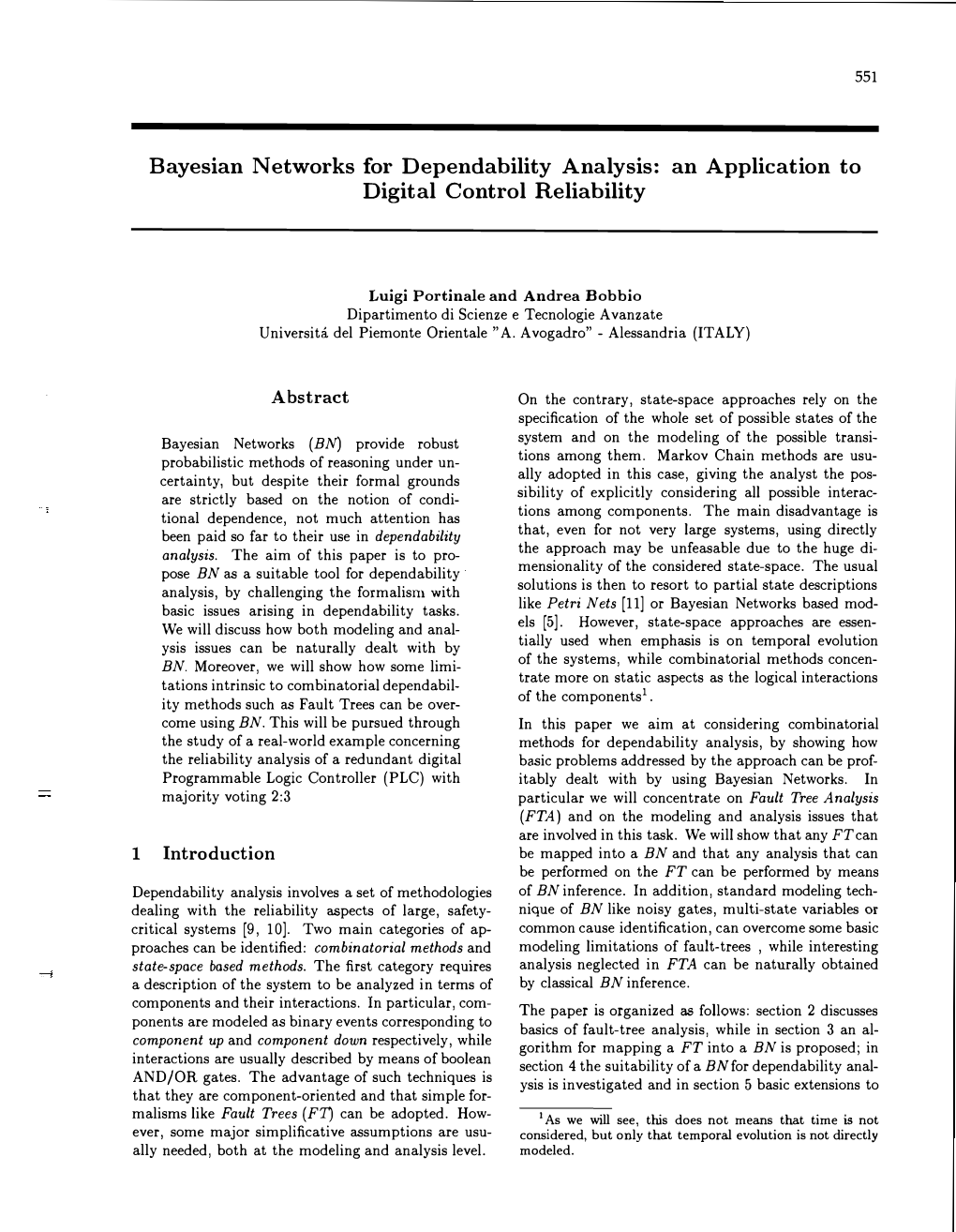 551 Bayesian Networks for Dependability Analysis