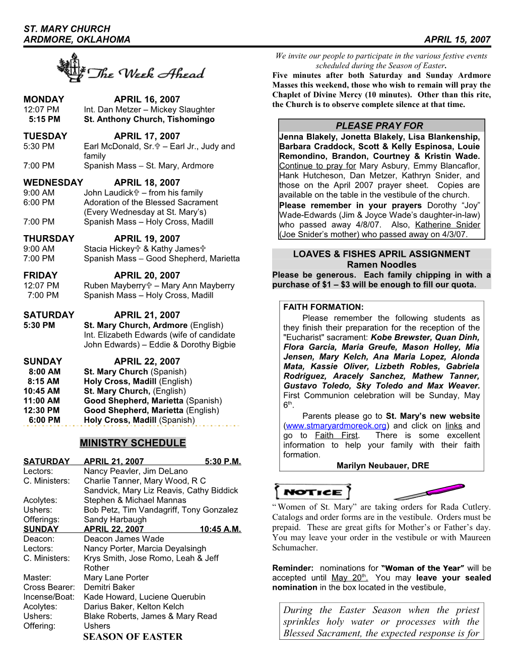 Scripture Readings for the Week of the Trinity s18