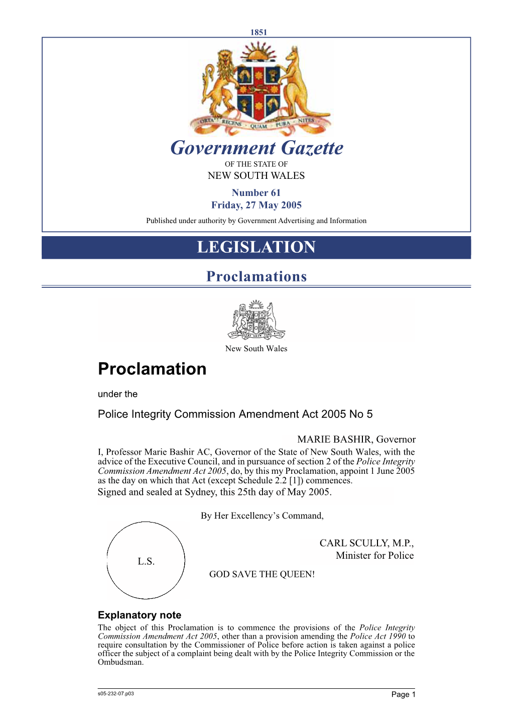 Government Gazette