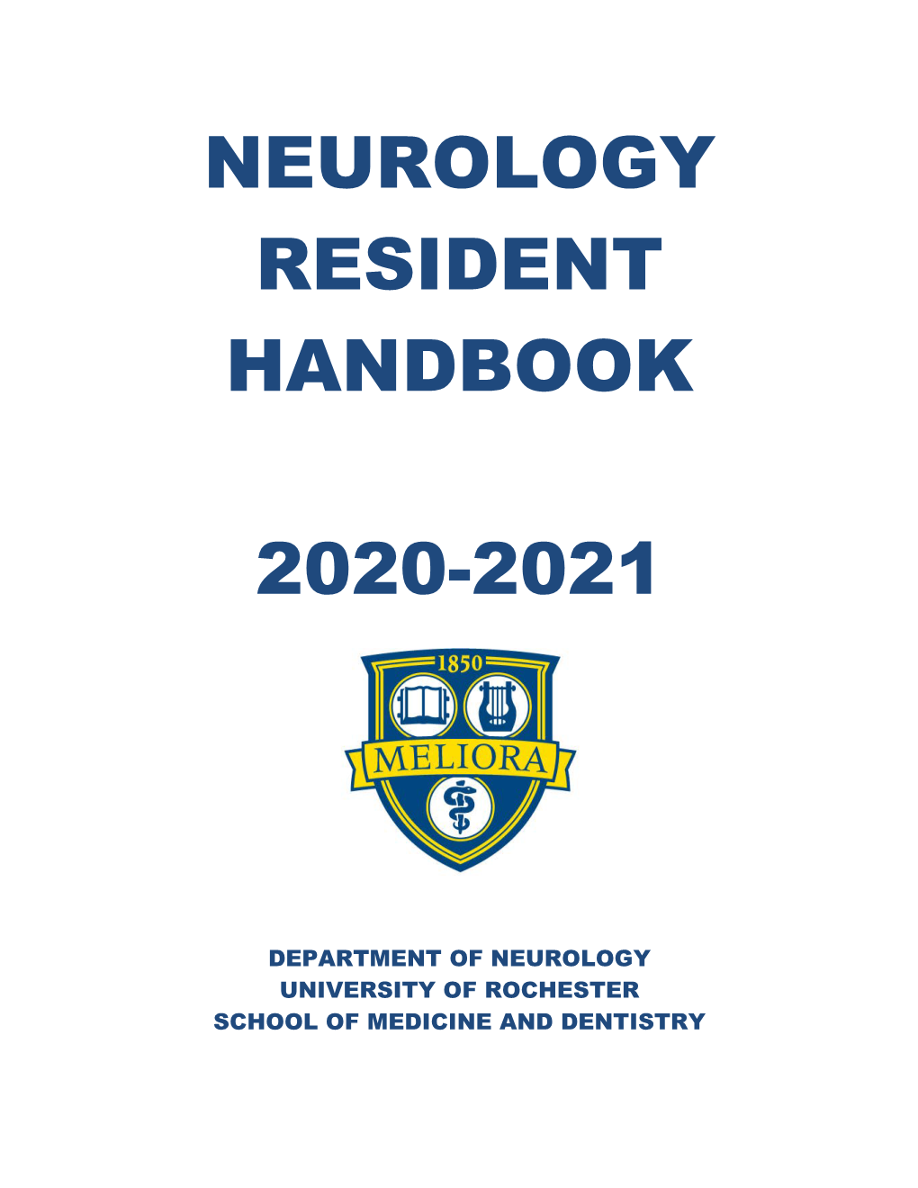 Neurology Resident Handbook 2020-2021