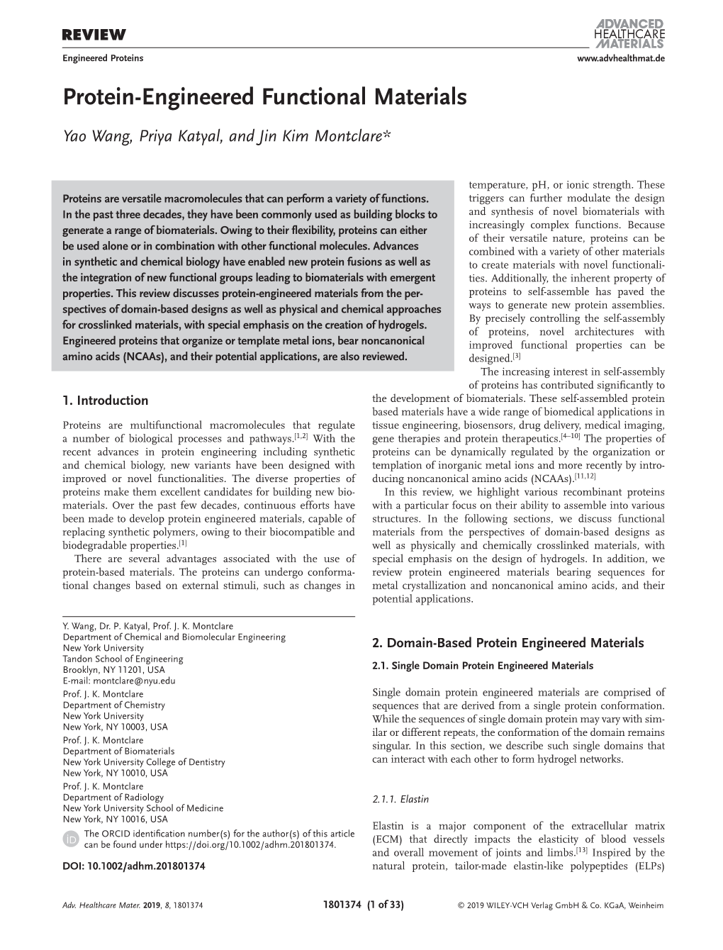 Protein&#X02010;Engineered Functional Materials