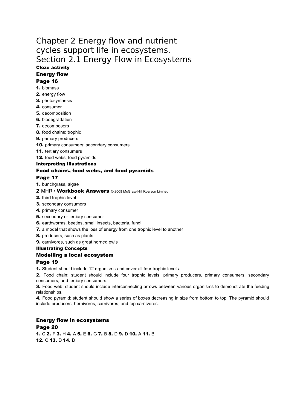 Chapter 2 Energy Flow and Nutrient