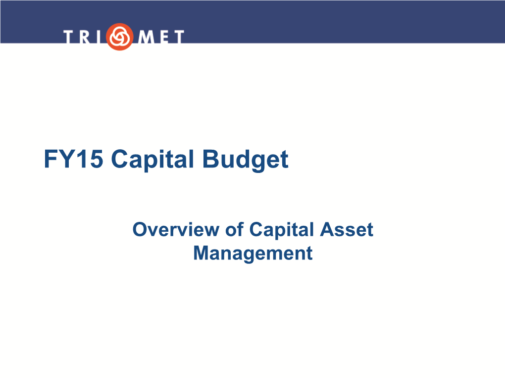 FY15 Capital Budget