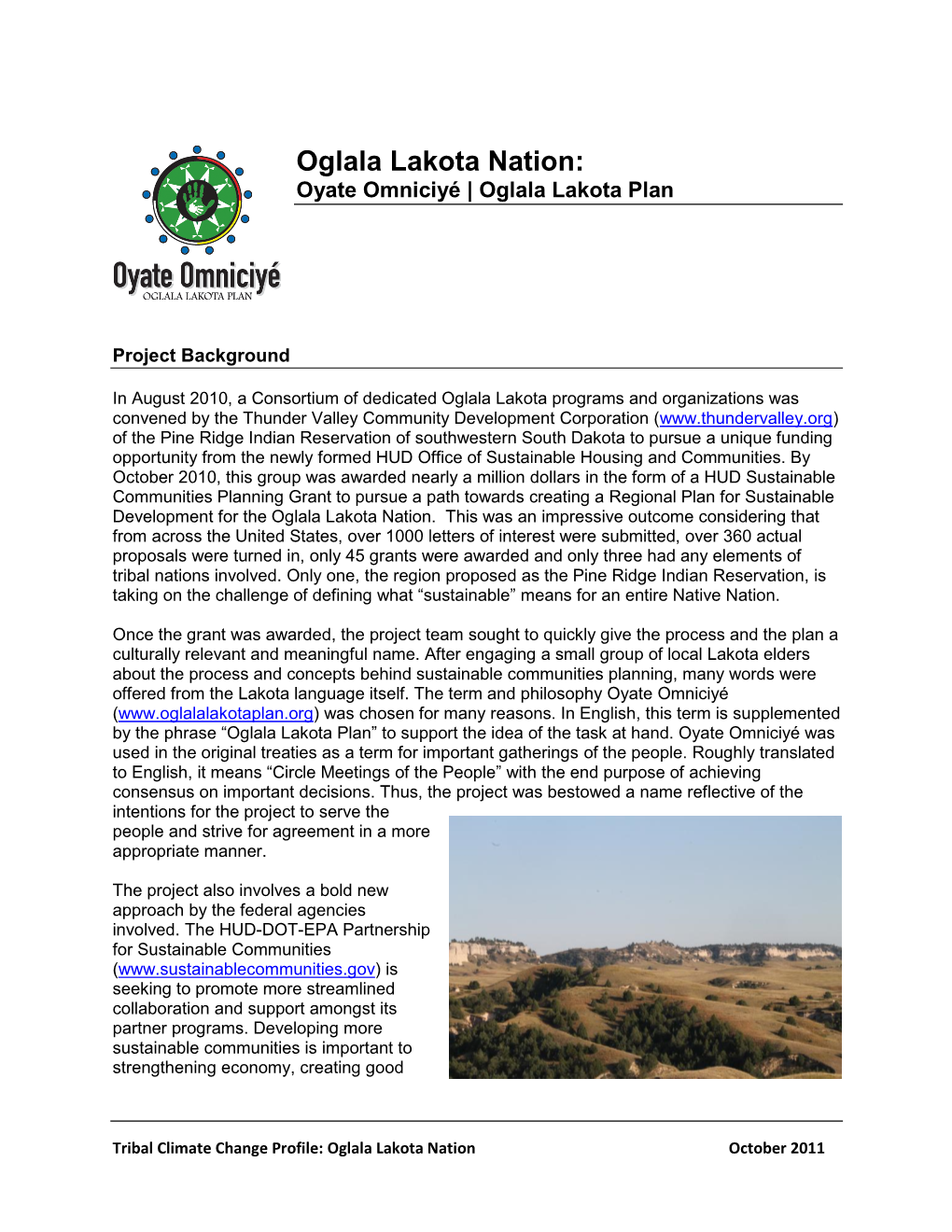 Oglala Lakota Nation: Oyate Omniciyé | Oglala Lakota Plan