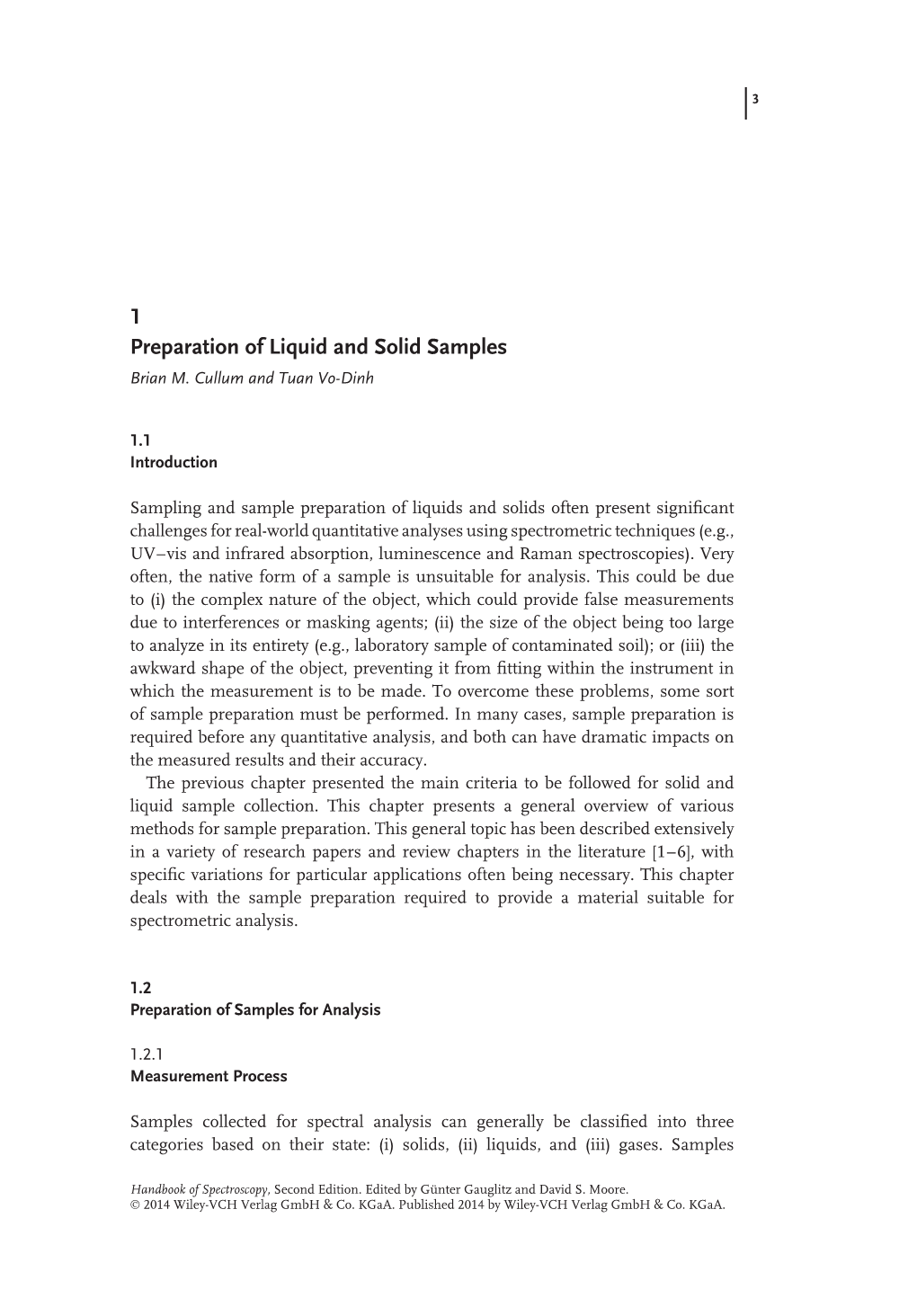 1 Preparation of Liquid and Solid Samples Brian M