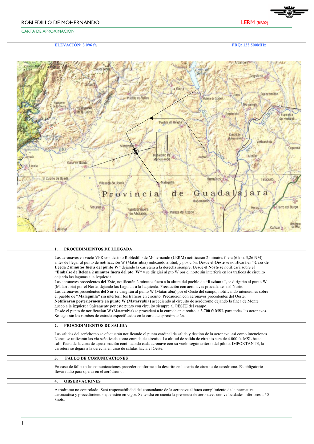 Carta Aproximacion Del Aeródromo De Robledillo De Mohernando