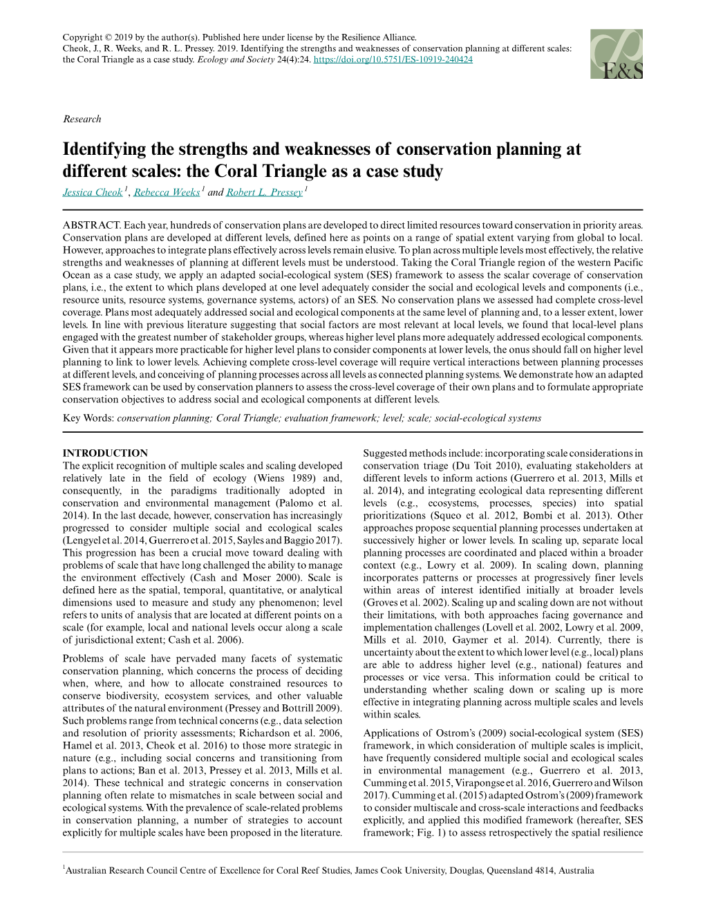Identifying the Strengths and Weaknesses of Conservation Planning at Different Scales: the Coral Triangle As a Case Study
