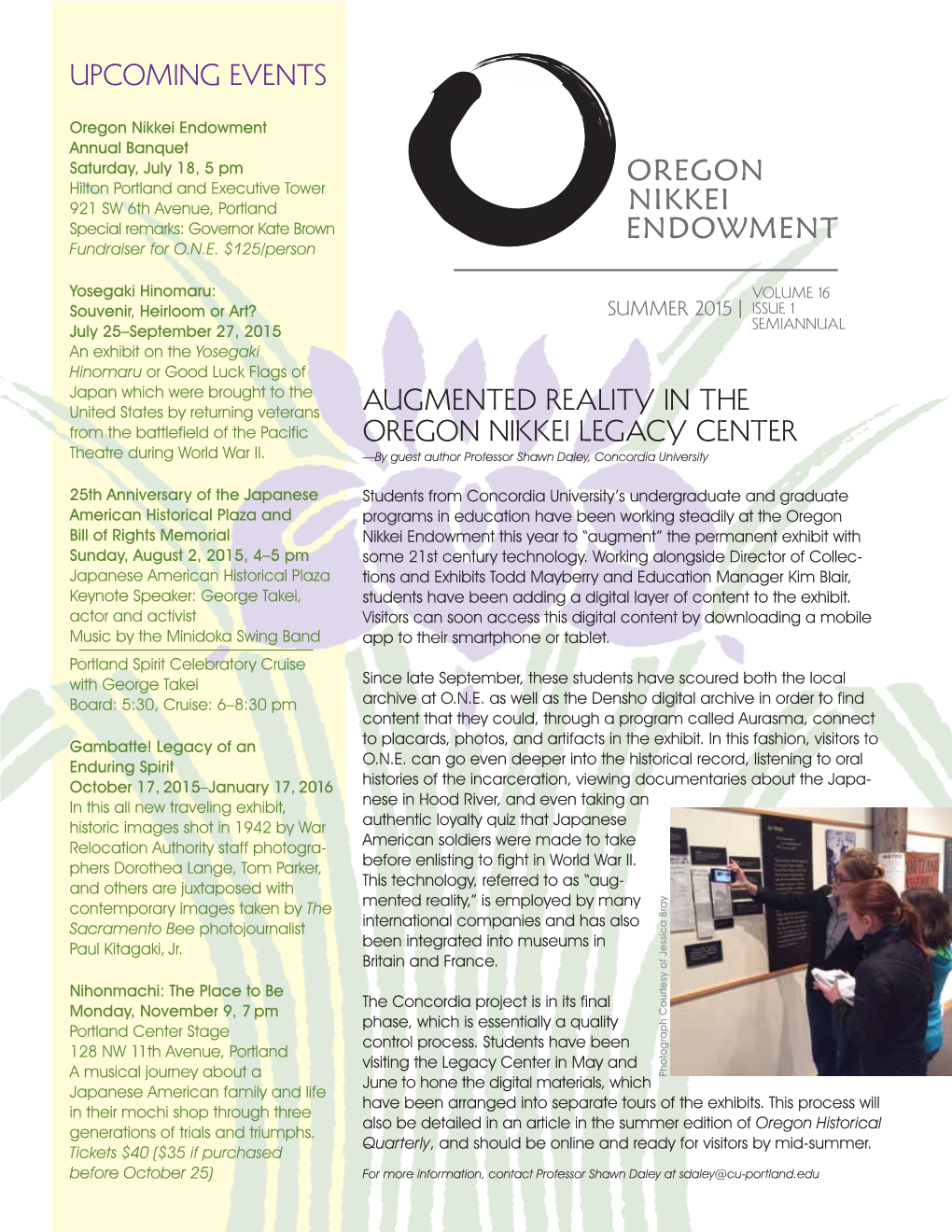 Augmented Reality in the Oregon Nikkei Legacy Center Upcoming