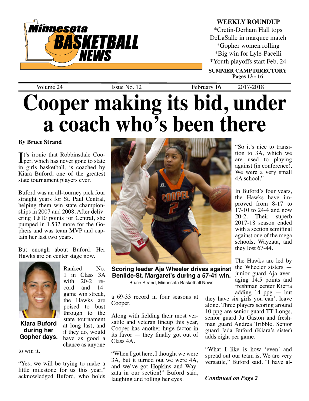 Cooper Making Its Bid, Under a Coach Who's Been There