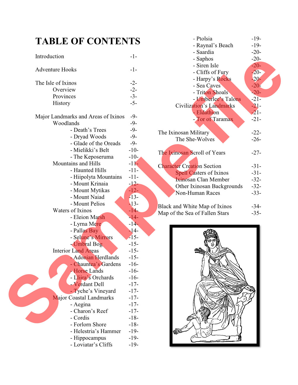 Table of Contents