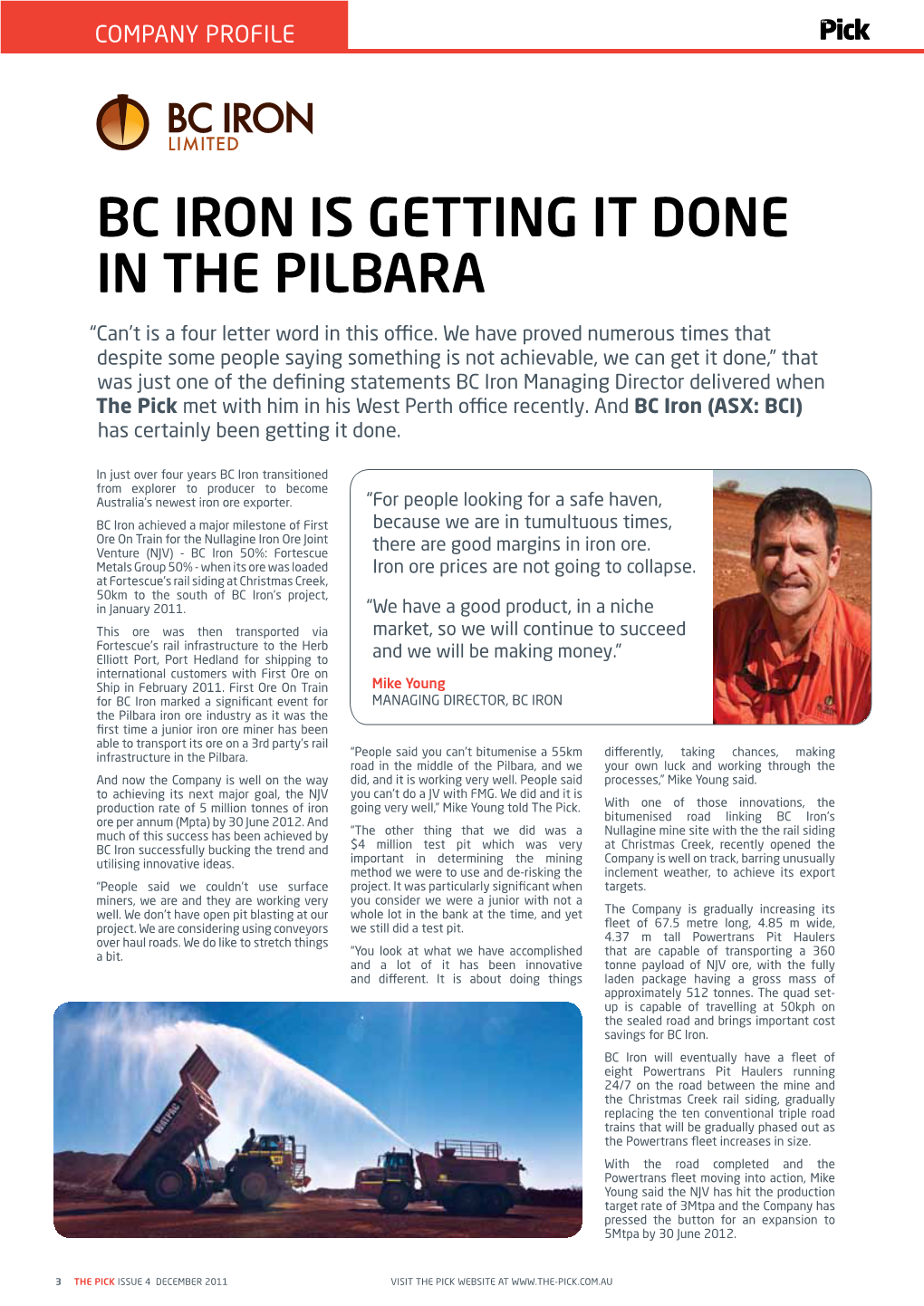 Bc Iron Is Getting It Done in the Pilbara