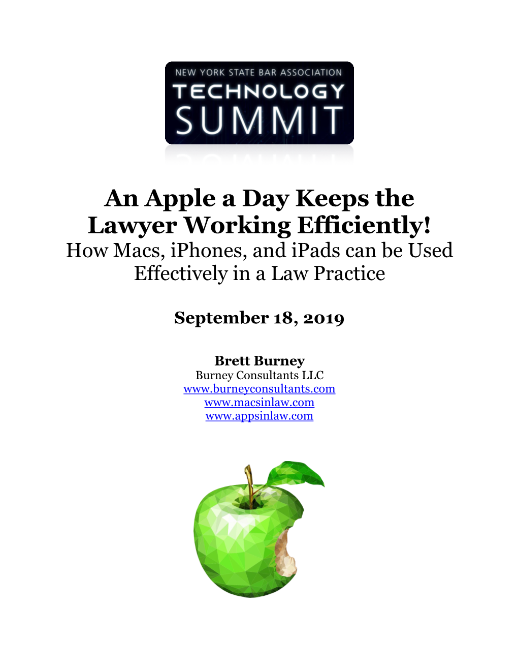 BURNEY-An Apple a Day Keeps the Lawyer Working Efficiently