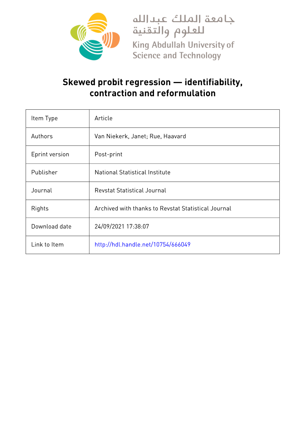 Skewed Probit Regression — Identifiability, Contraction and Reformulation