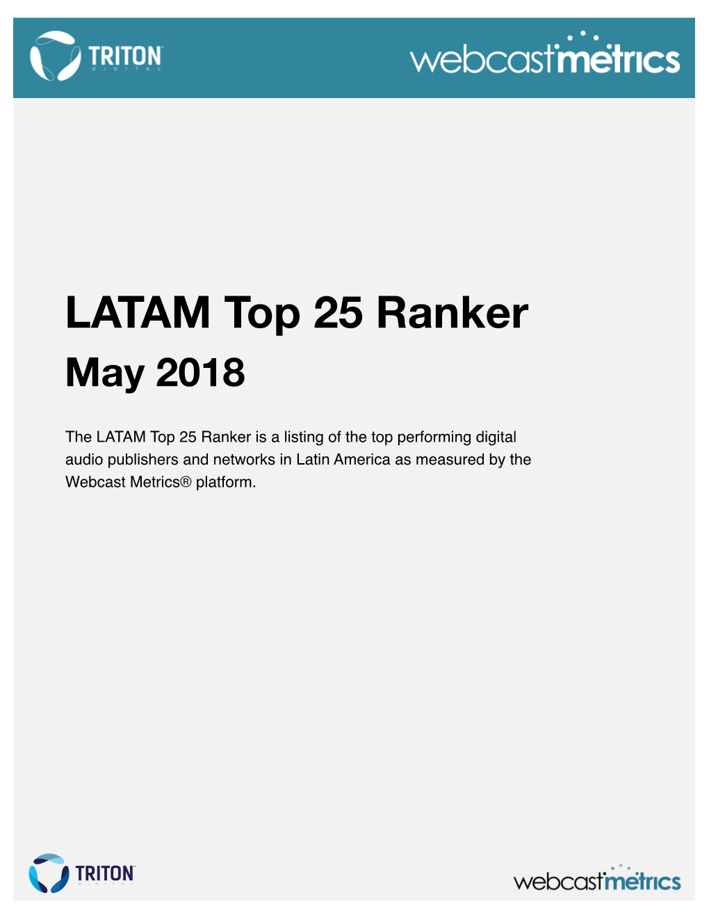 LATAM Top 25 Ranker May 2018