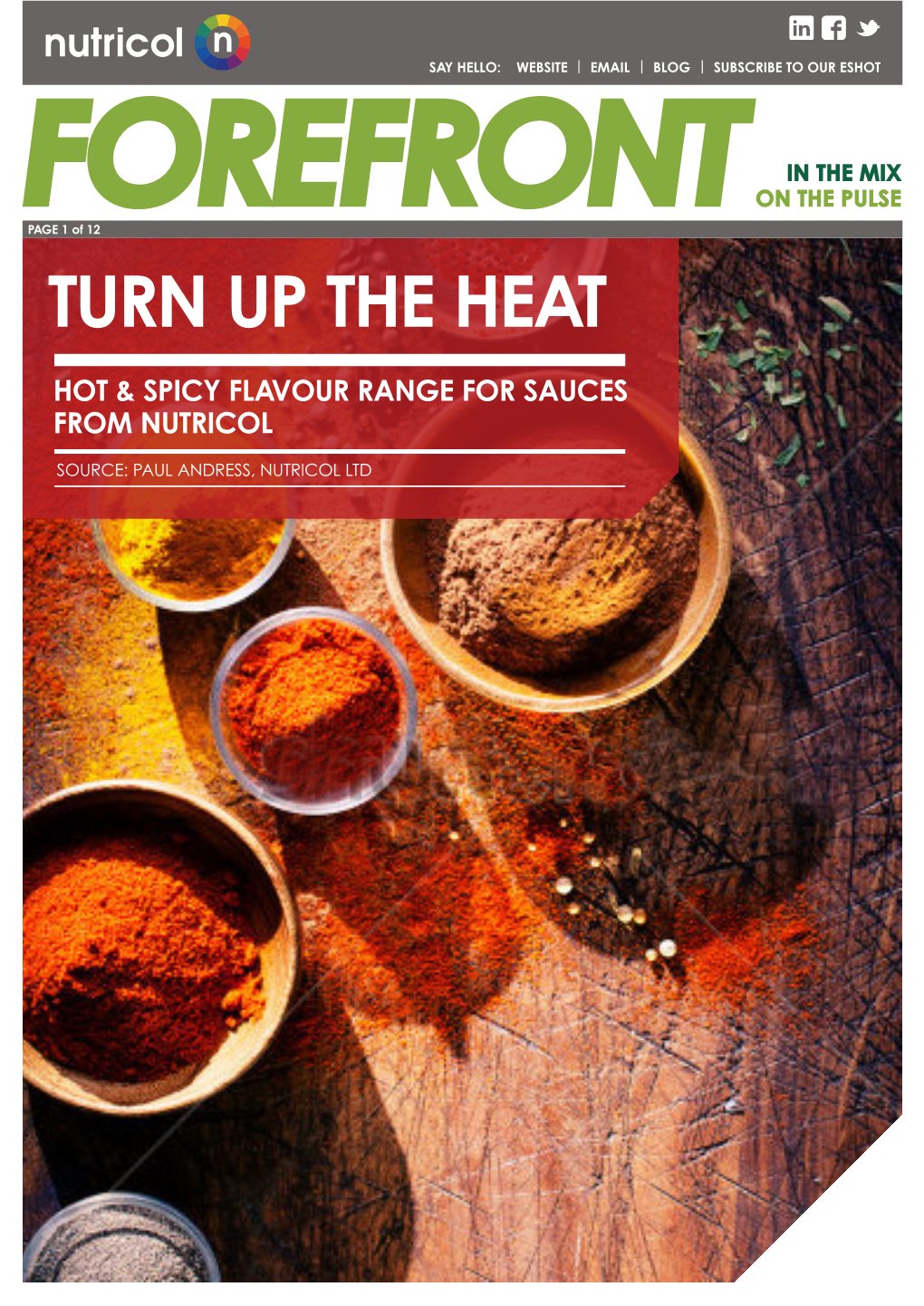 Turn up the Heat Hot & Spicy Flavour Range for Sauces From
