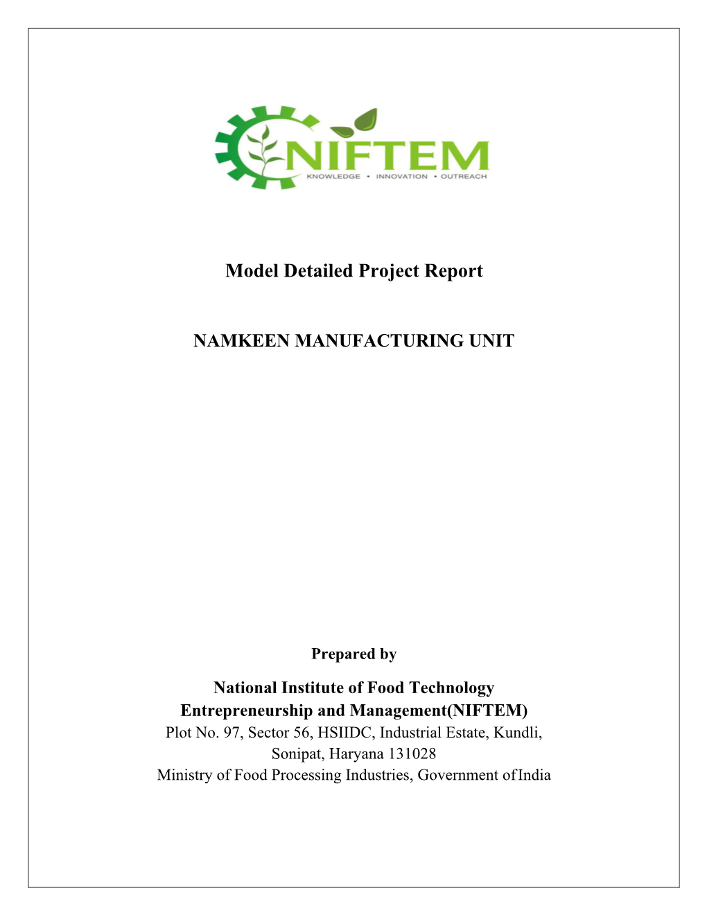 Model Detailed Project Report