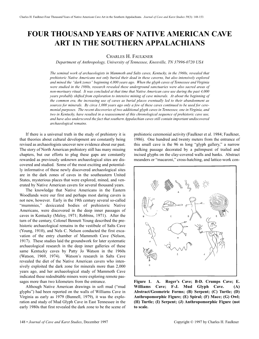 Four Thousand Years of Native American Cave Art in the Southern Appalachians