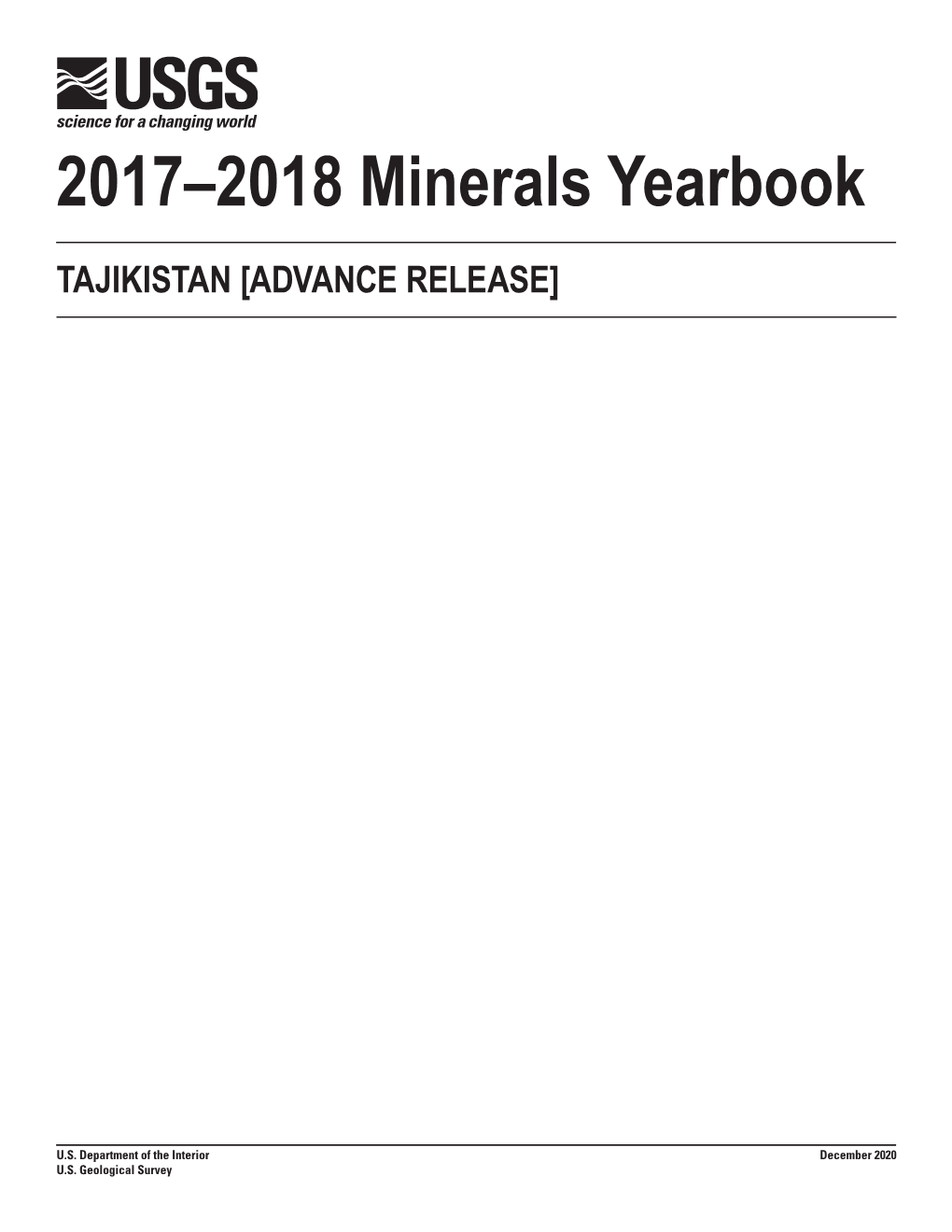 The Mineral Industry of Tajikistan in 2017-2018