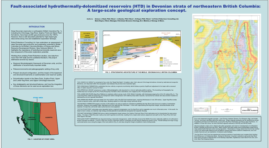 Fault-Associated Hydrothermally-Dolomitized Reservoirs (HTD) in Devonian Strata of Northeastern British Columbia: a Large-Scale Geological Exploration Concept