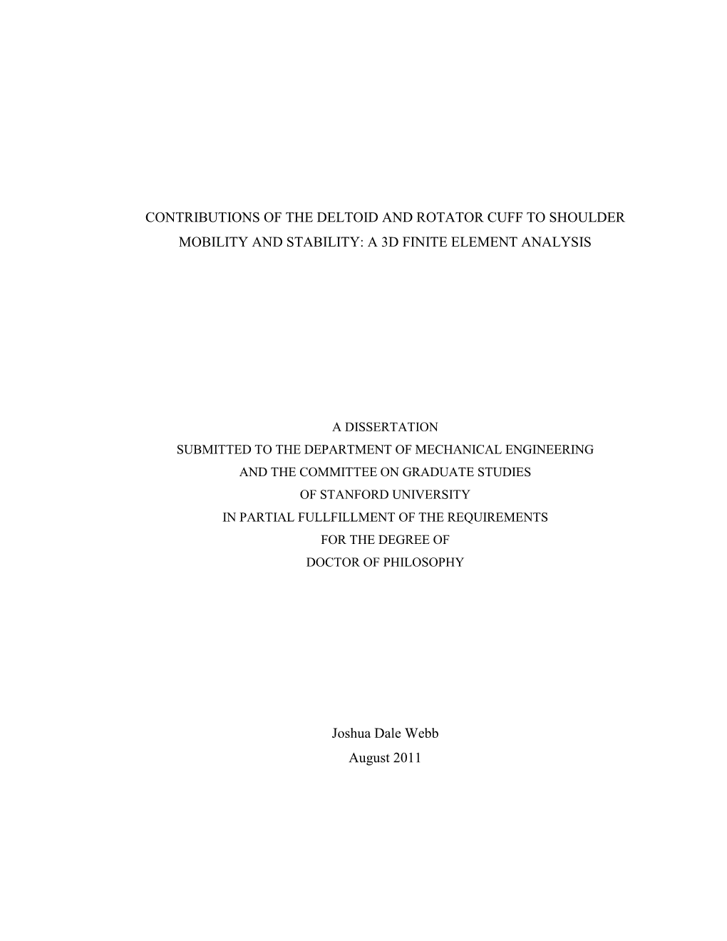 Contributions of the Deltoid and Rotator Cuff to Shoulder Mobility and Stability: a 3D Finite Element Analysis