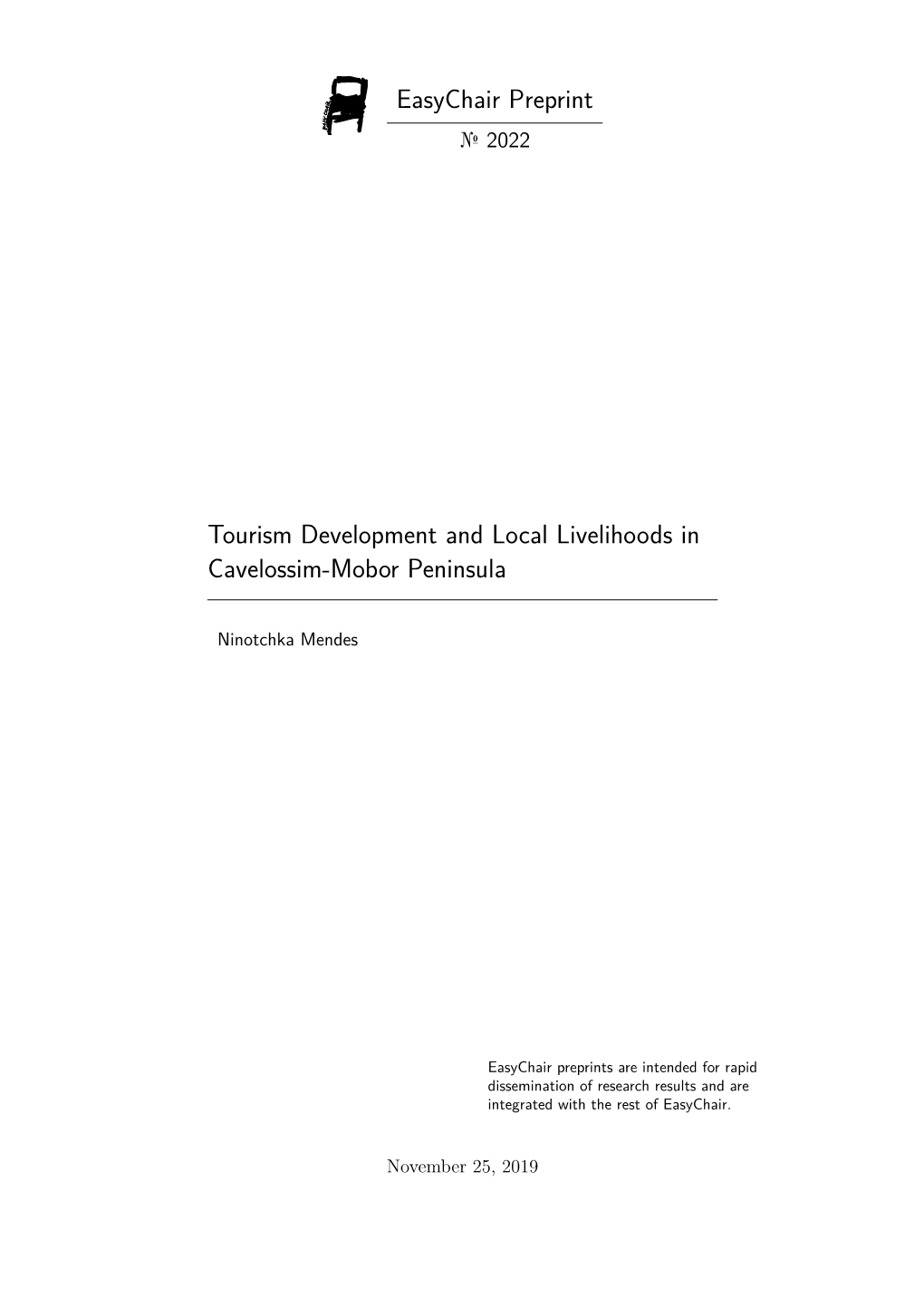 Tourism Development and Local Livelihoods in Cavelossim-Mobor Peninsula