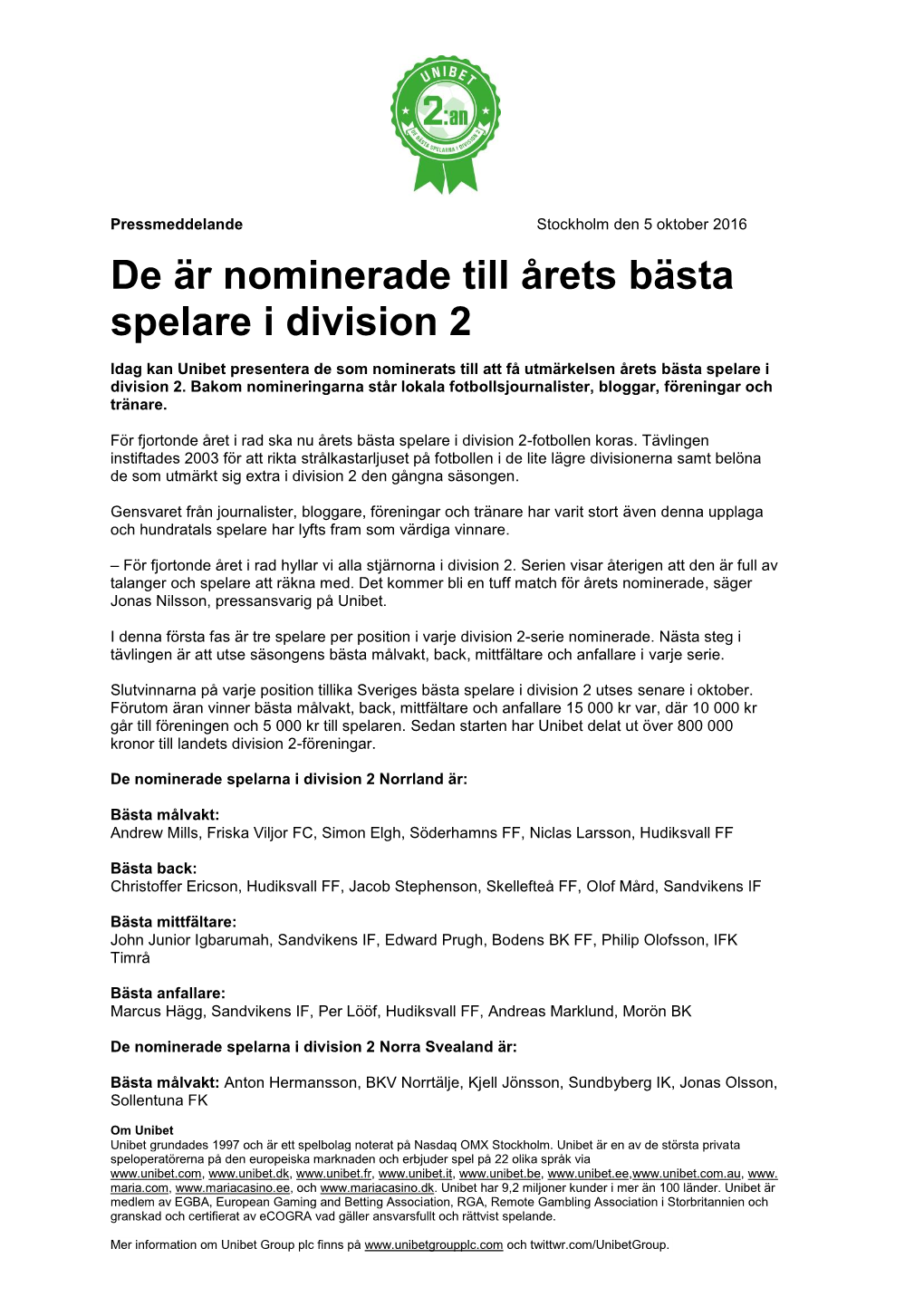 De Är Nominerade Till Årets Bästa Spelare I Division 2