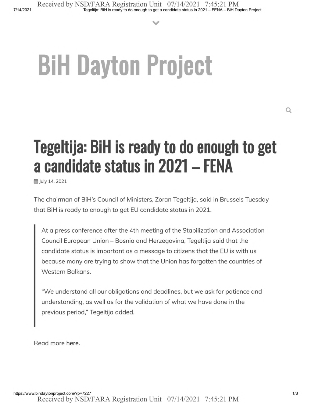 Bih Dayton Project