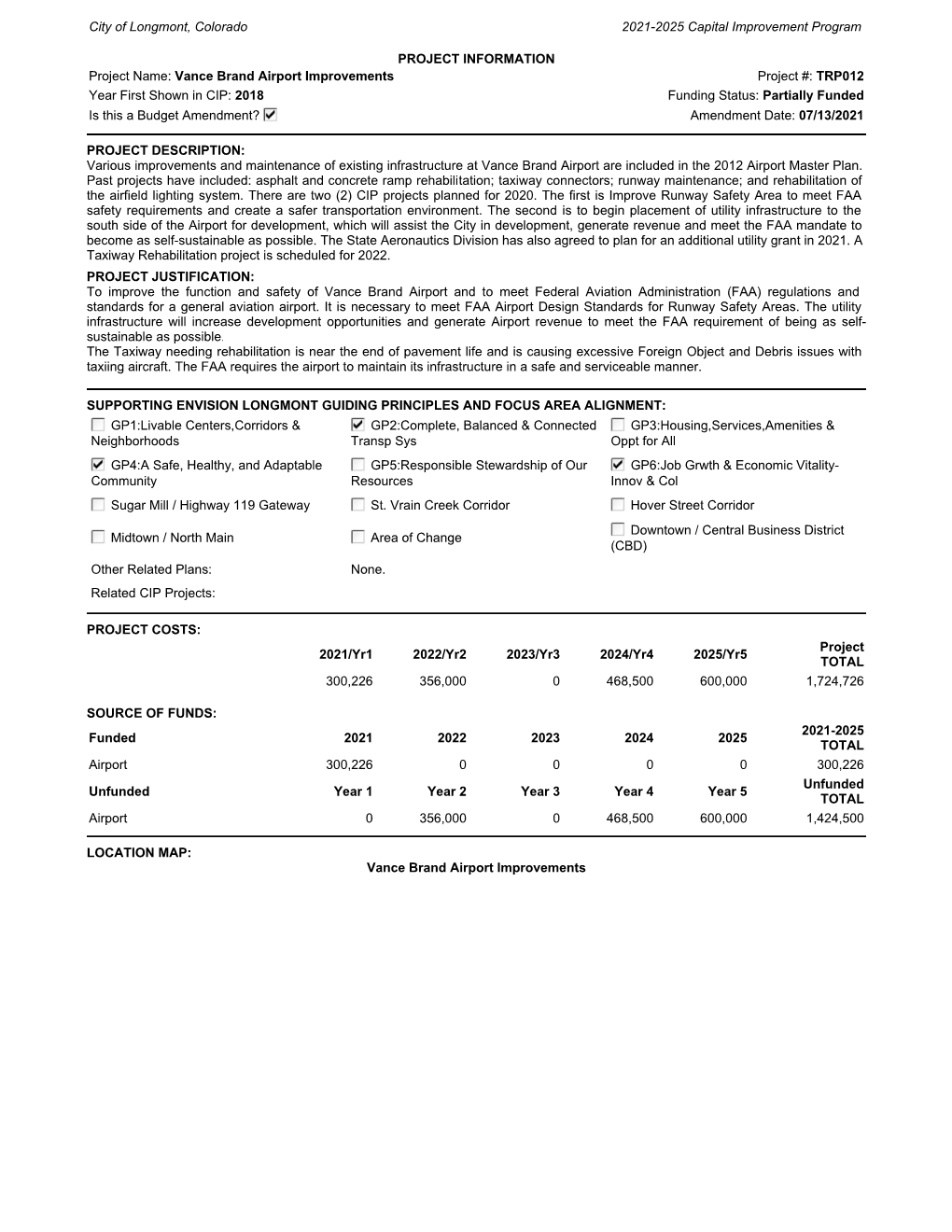 TRP012 Vance Brand Airport Improvements