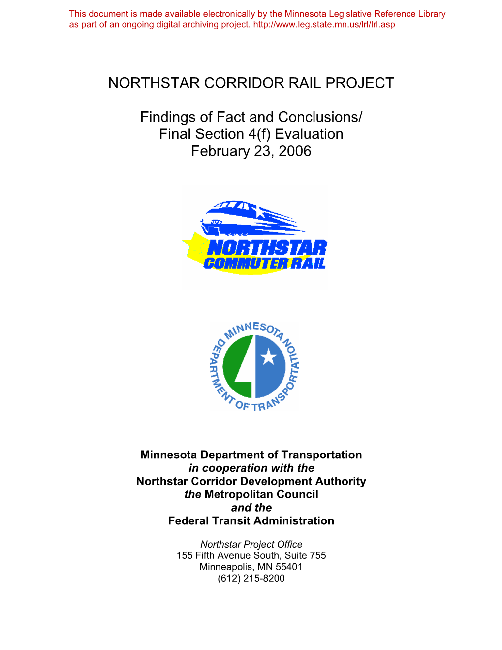 Northstar Corridor Rail Project