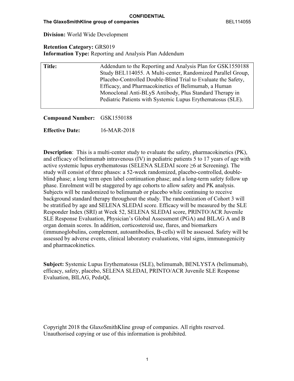 Statistical Analysis Plan