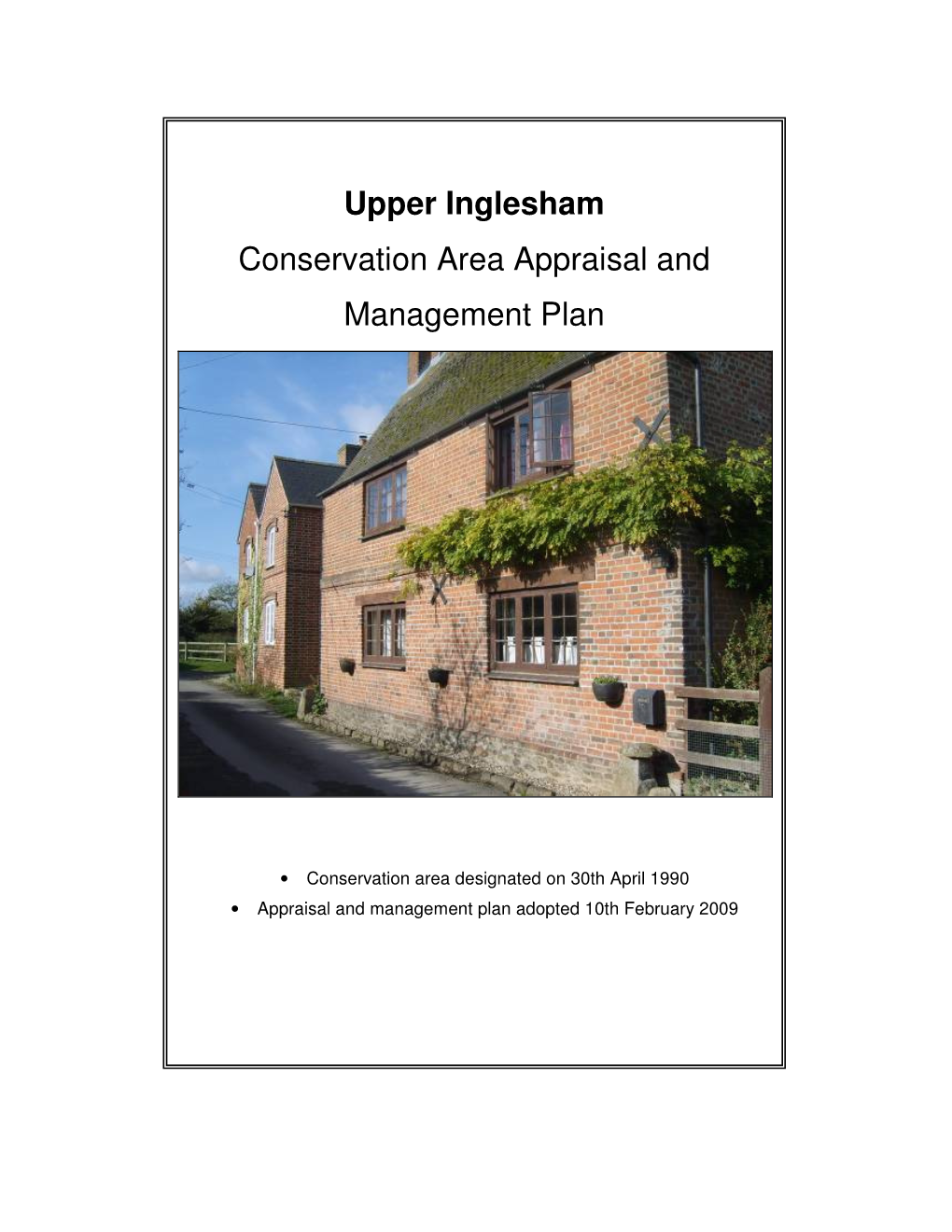 Conservation Area Appraisal and Management Plan